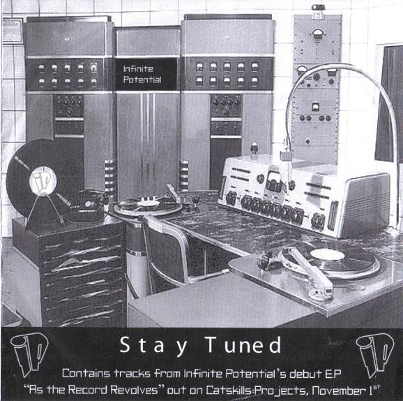 Stay Tuned mixtape cover: vintage studio equipment with an Infinite Potential nameplate