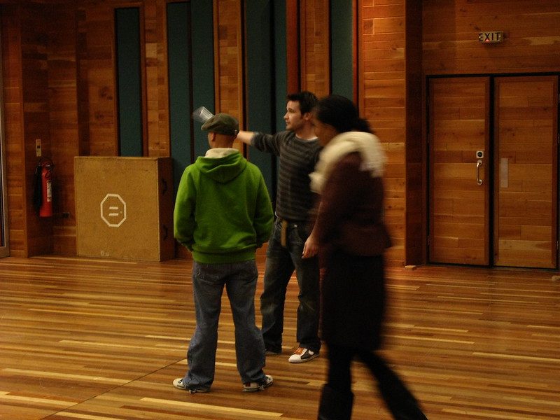 In the live room of a wood-panelled studio